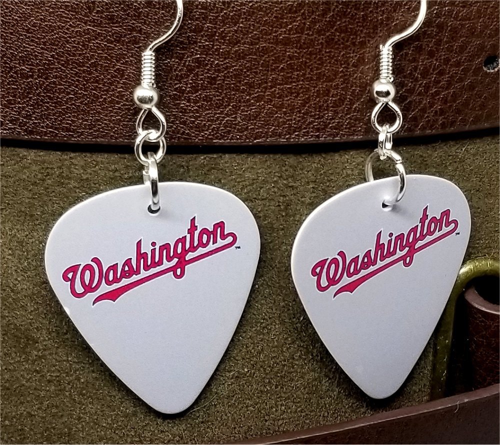 MLB Washington Nationals Guitar Pick Earrings