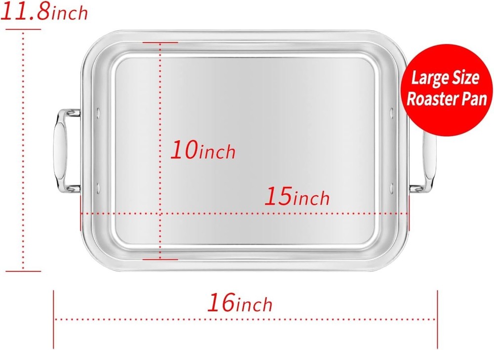 Stainless Steel Roasting Pan - 15" with Rack