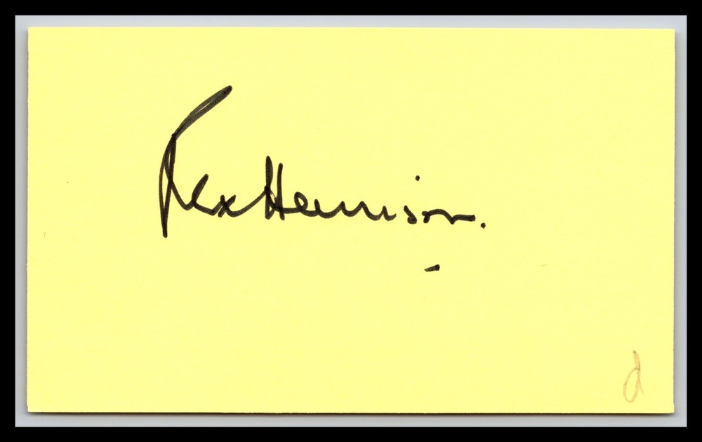 Rex Harrison - Actor - 3x5 Card - Signed / Autograph (d)