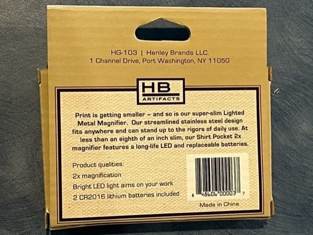 HB Artifacts Lighted Pocket Magnifier
