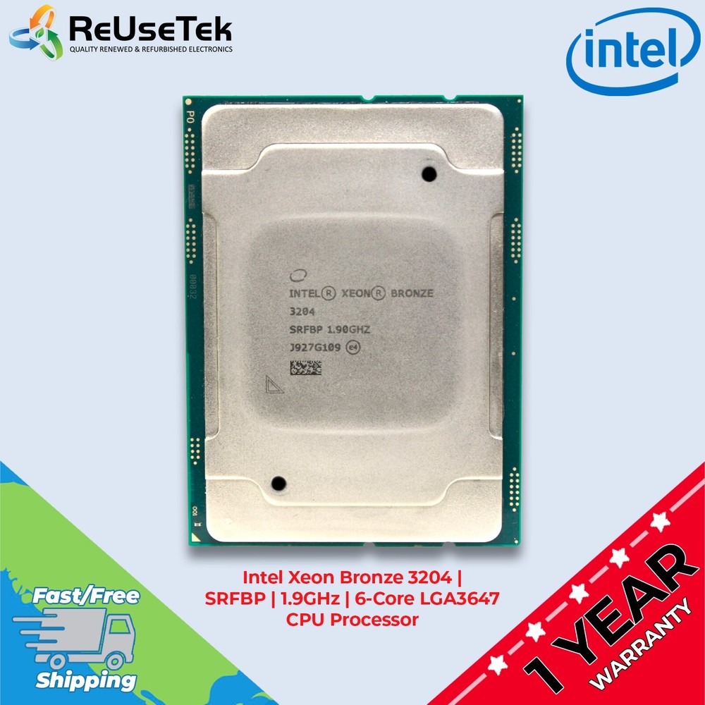 Intel Xeon Bronze 3204 | SRFBP | 1.9GHz | 6-Core LGA3647 CPU Processor