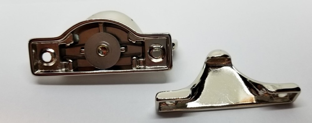 Decorative Solid Polished Nickel Heavy Spring Loaded Window Sash Lock Square new