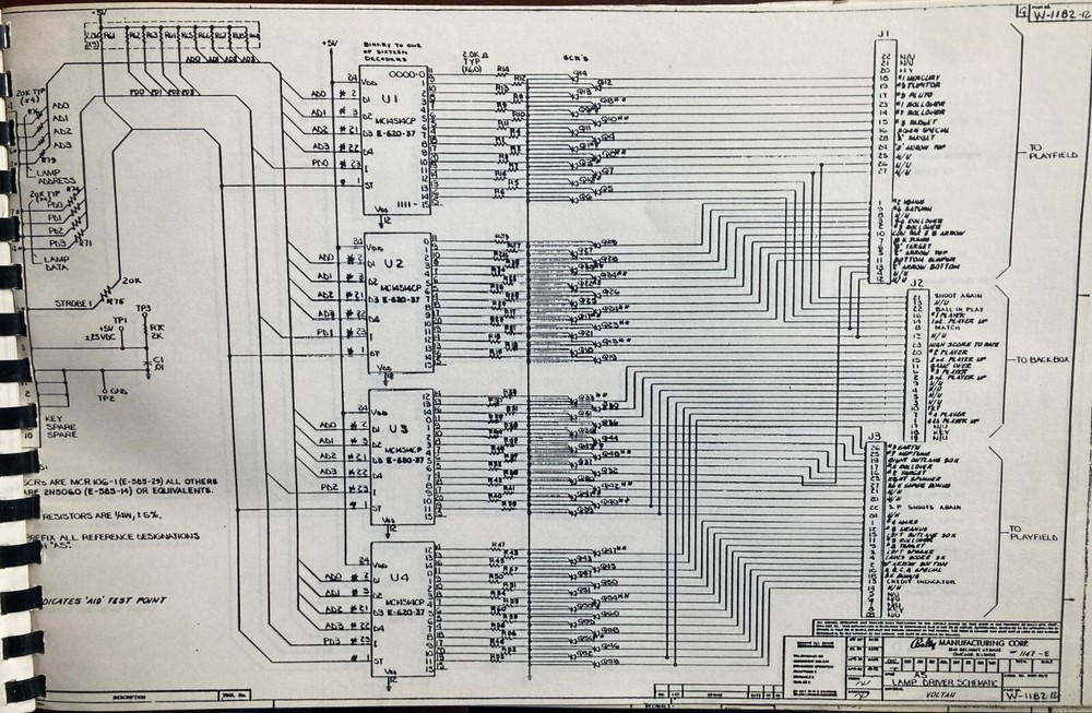 Bally Pinball Schematics Manual