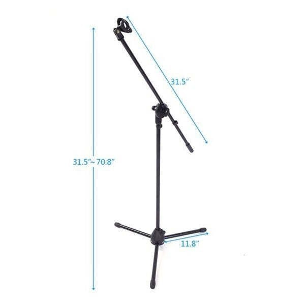 2 Pack Telescoping Foldable Microphone Tripod Boom Arm Stand Mic Clips Included!