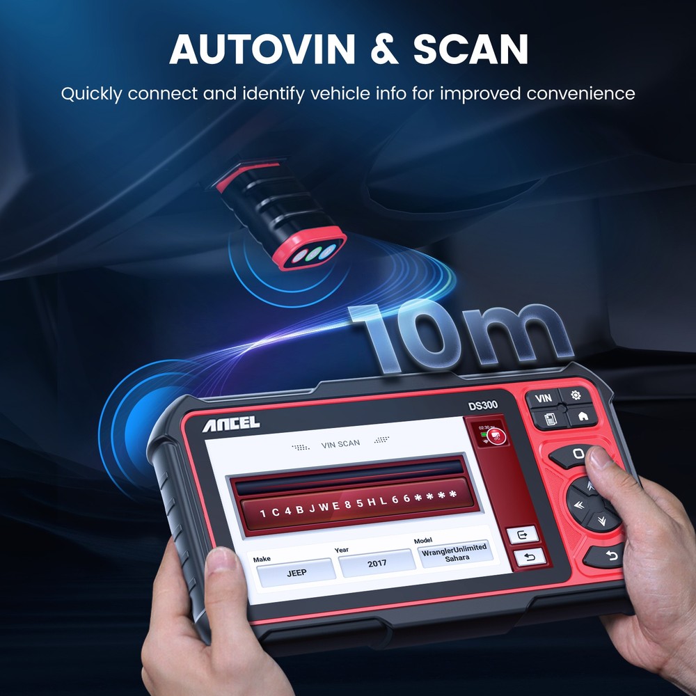 ANCEL DS300 Car OBD2 Scanner All System Auto Diagnostic Tool KEY Coding 28+Reset