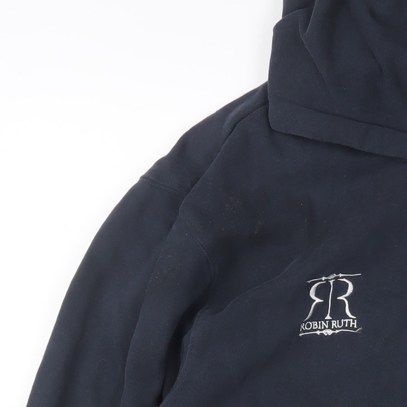 Robin Ruth Men Blue L Basic Hooded Full Zip Cotton Jacket