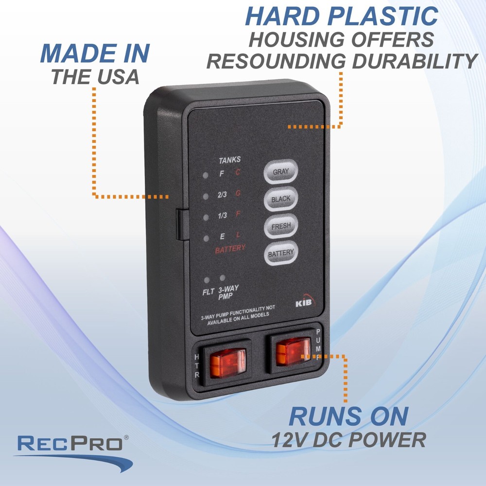 RecPro RV KIB Tank Sensor Panel | Monitor Black Gray Fresh Water | Wire Harness