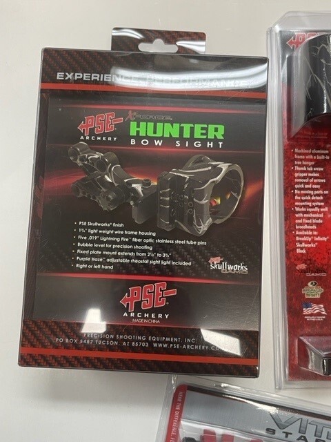 NEW PSE Skullworks PACKAGE (Includes 5 Pin Hunter Sight, Quiver, and Stabilizer)