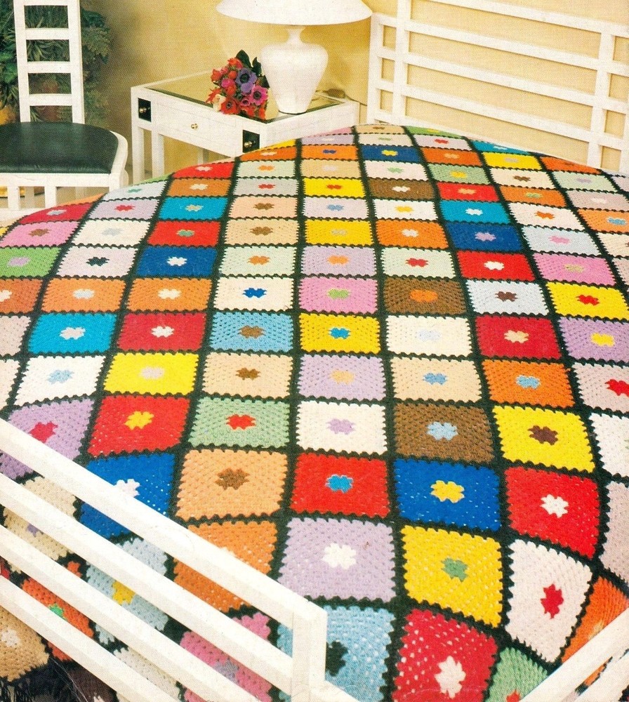 RETRO Old America Bedspread/Afghan/Crochet Pattern INSTRUCTIONS ONLY