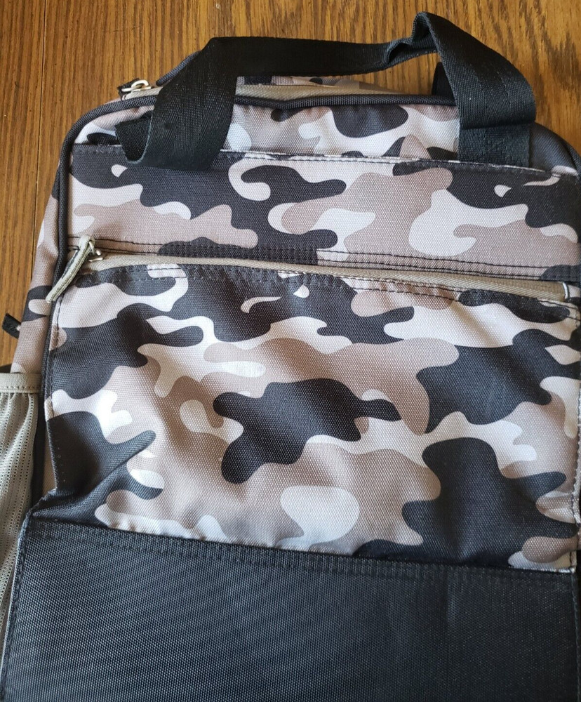 Black and White 5 Pocket Camouflage Print Shoulder Backpack