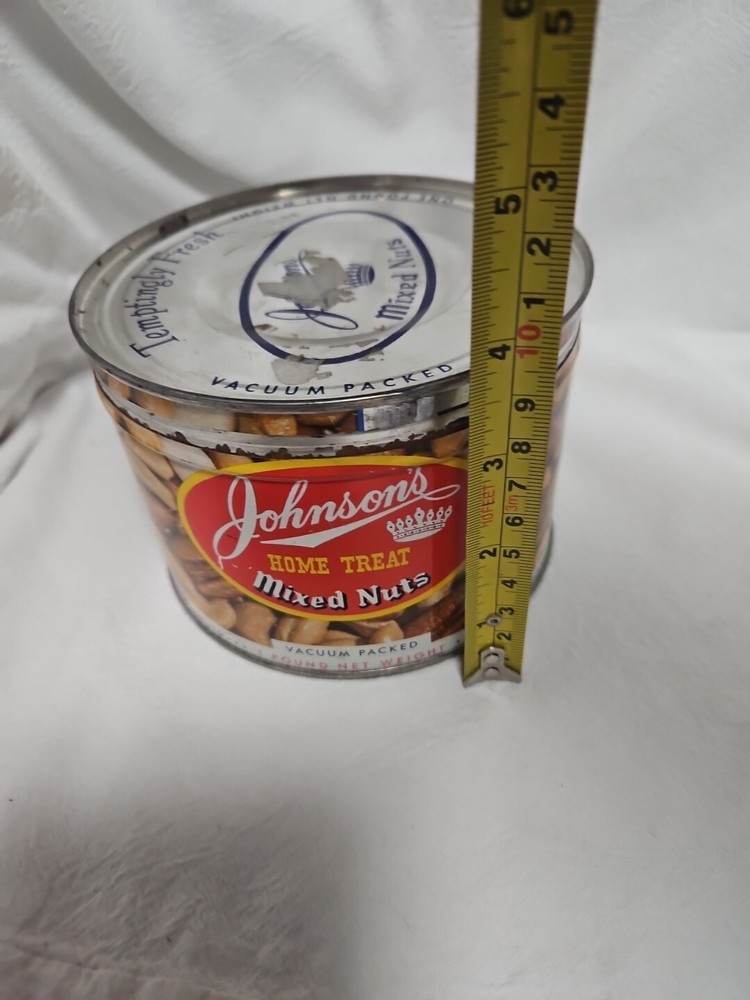 MIXED NUTS JOHNSONS HOPKINS TIN CAN 1950’s