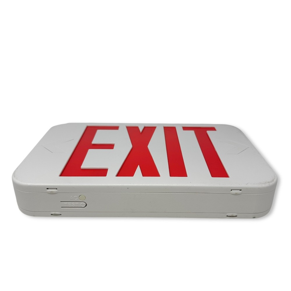 Hubbell Compass CE Series CER LED Emergency Exit Sign Red Letters White Housing