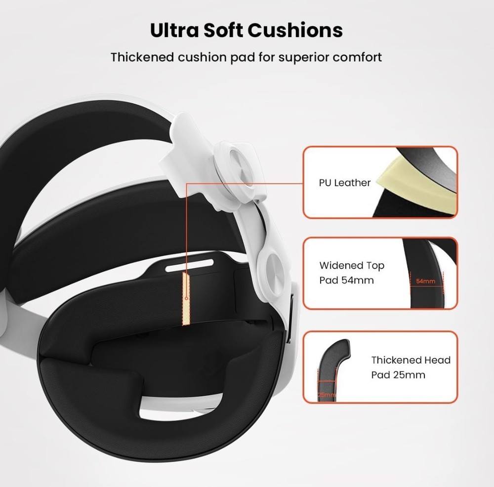 Apple Vision Pro Headset VR Head Strap Replacement, Soft Cushion, Lightweight...