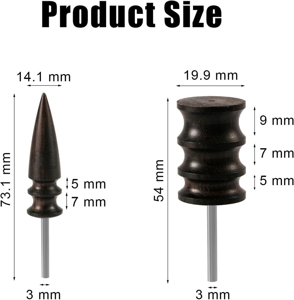 2pcs Leather Burnishing Bits Tool Rotary, 2 Styles Edge Burnisher Polished...