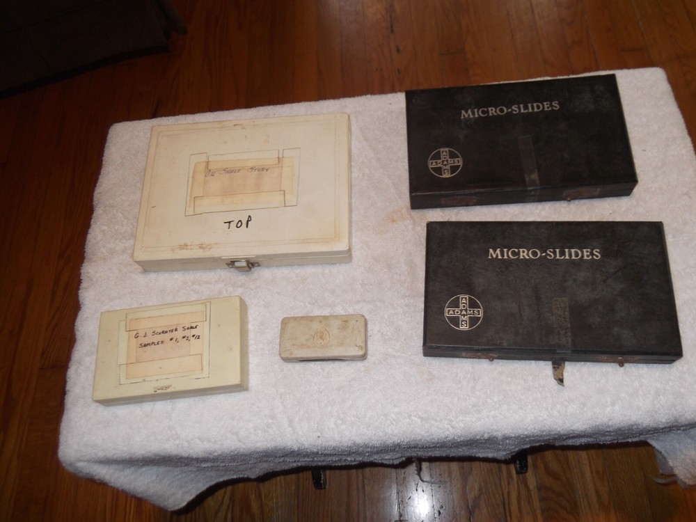 5 Microscope Slide Storage Cases Lot