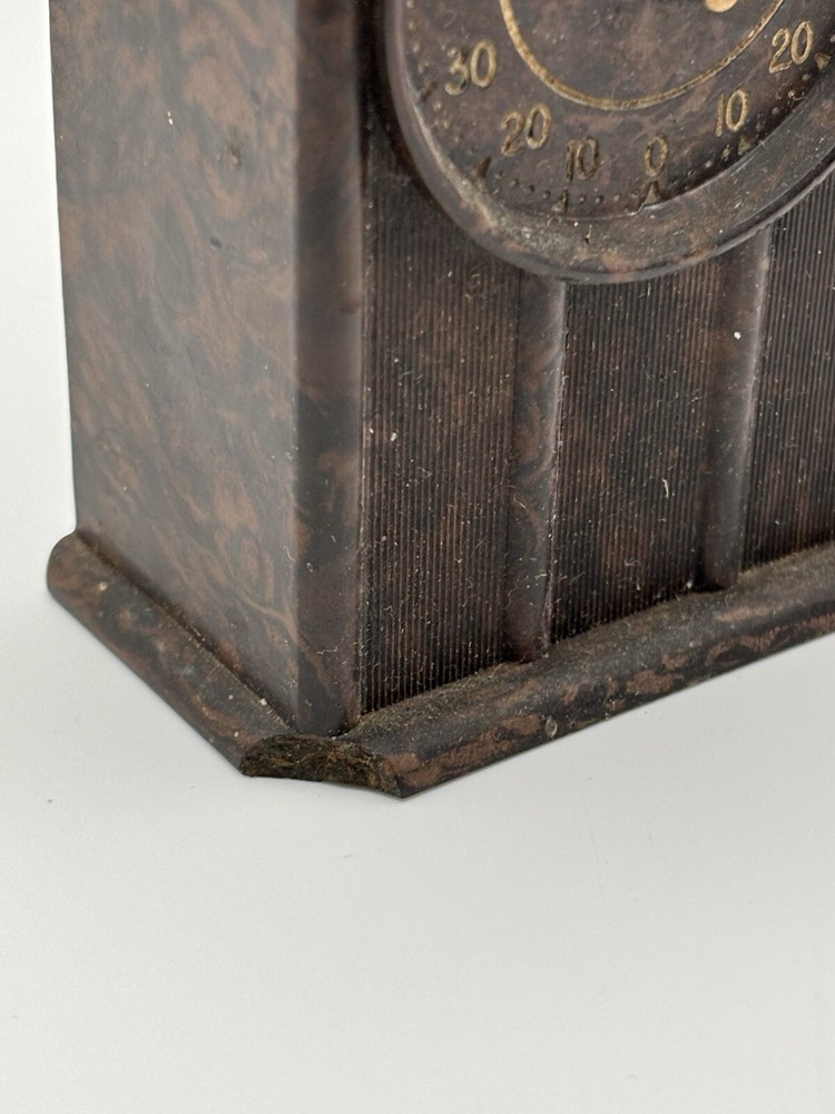 Thermoclock Bakelite Dashboard Cathedral Thermometer Circa 1930’s