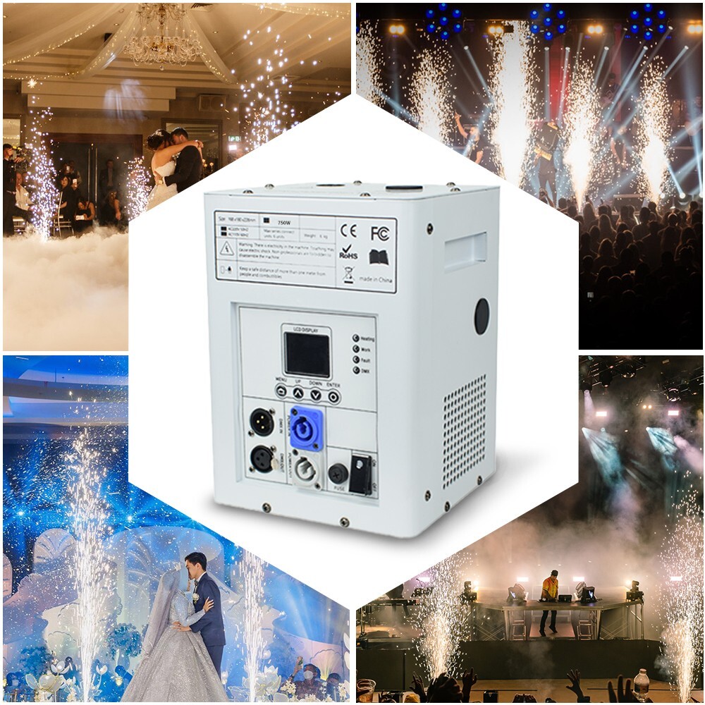 2PCS 750W Cold Spark Machine Stage Effect DMX Firework Party Wedding Firework