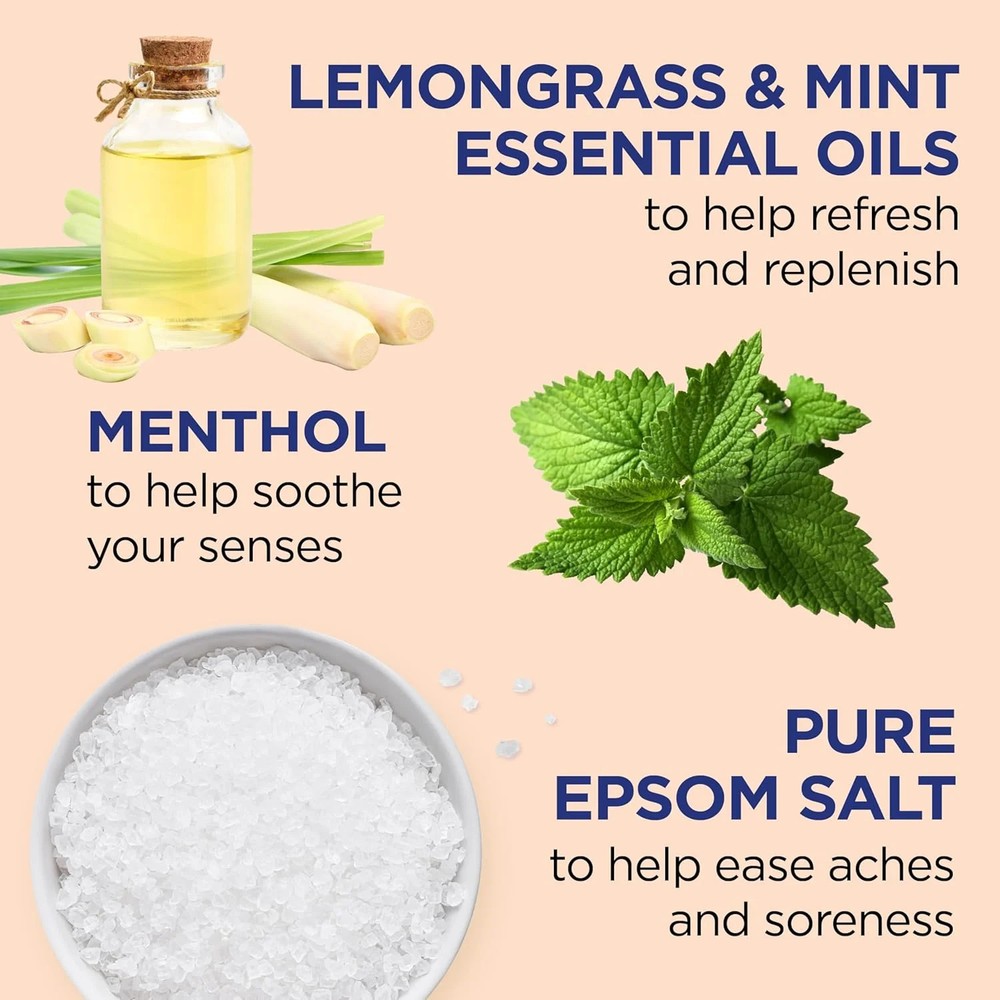 Dr Teal's Epsom Salt Magnesium Soak, Pre & Post Workout with Menthol & Essential