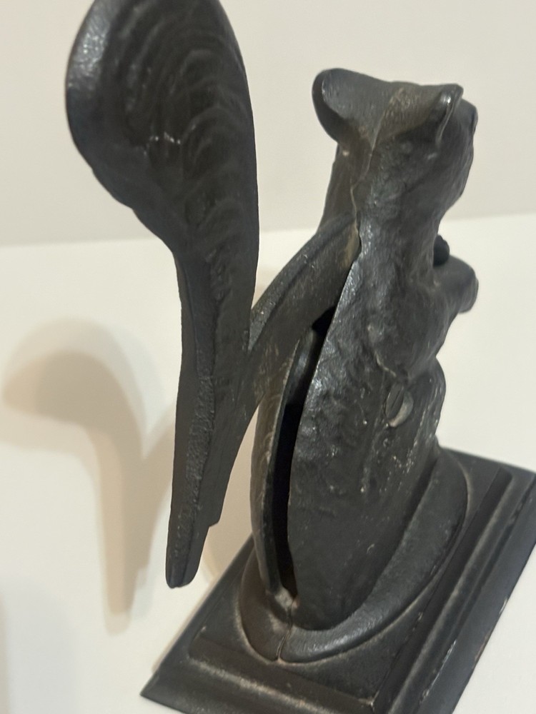 Vintage Heavy Cast Iron Squirrel Shaped Nutcracker Black