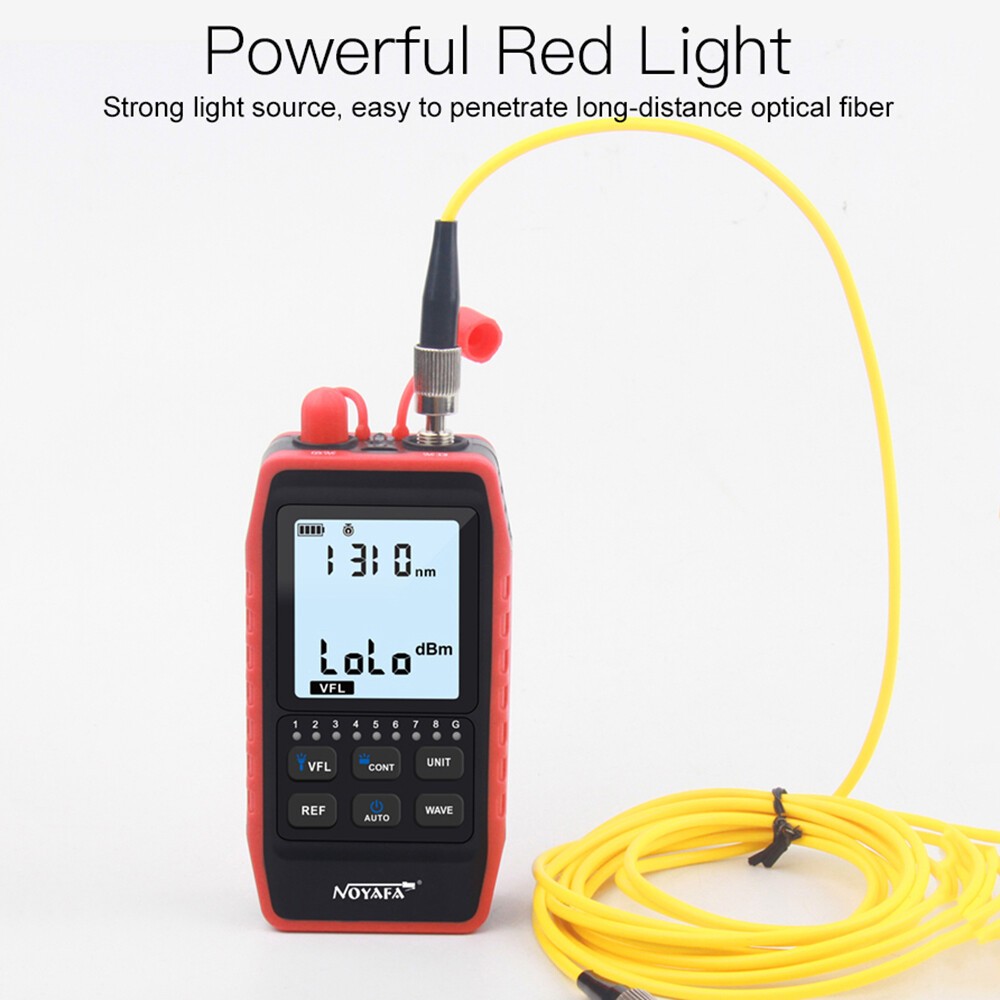 Fiber Optic Network Cable Tester Optical Power Meter Red Light Source Wavelength