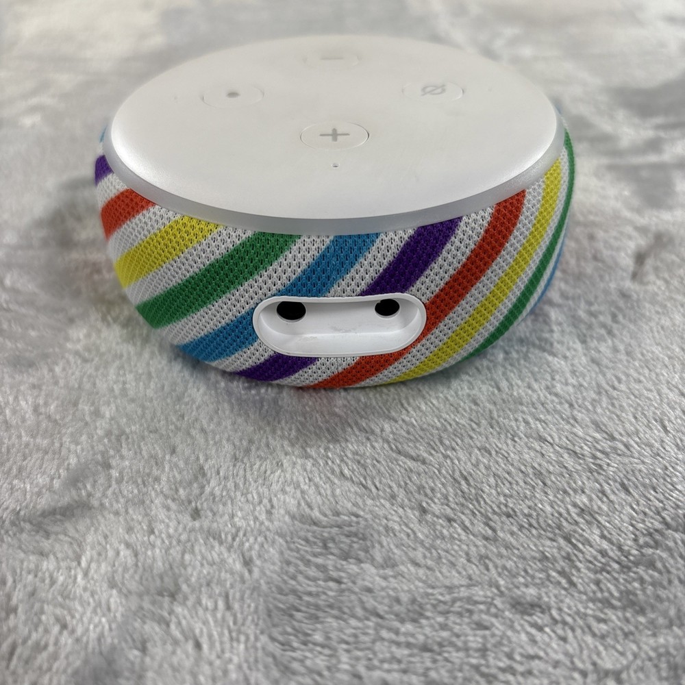 Amazon Echo Dot 3rd Gen. Smart Speaker Alexa Kids Edition Rainbow Tested Working