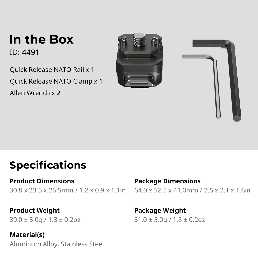 SmallRig HawkLock H21 Universal Quick Release Mount Plate Kit Load up to 5kg