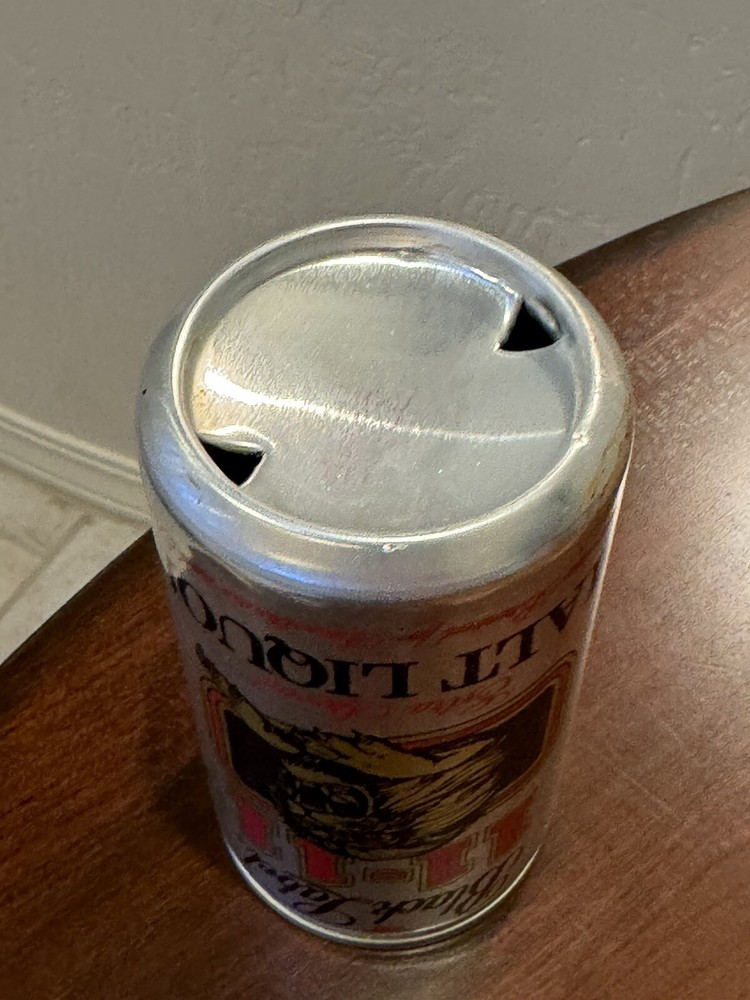 Black Label 11-11 Malt Liquor - Empty Beer Can Bottom Opened