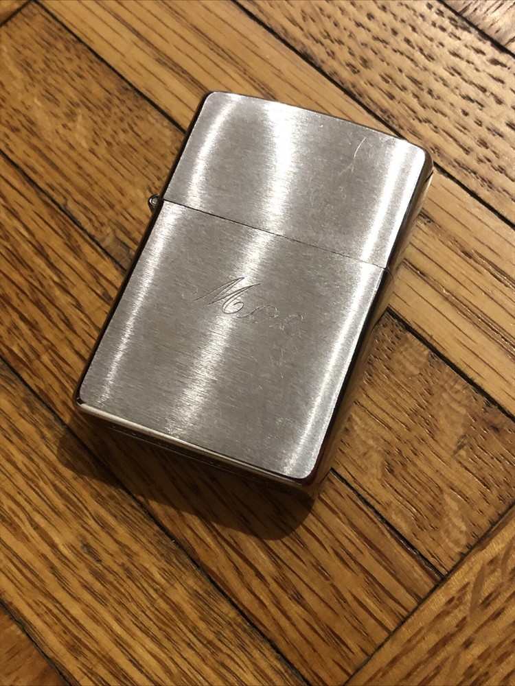 1994 Zippo Brushed Chrome Lighter - “ Moe” Engraved - EXC