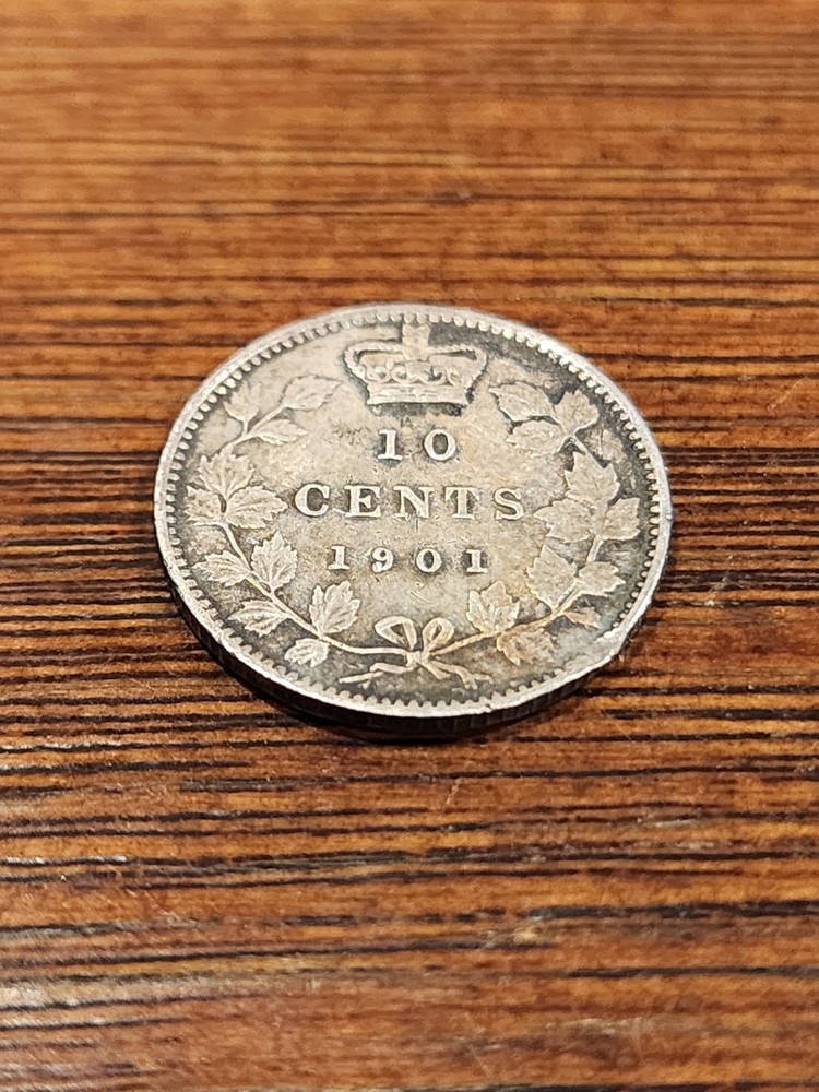 1901 Canada 10 Cents Silver Coin