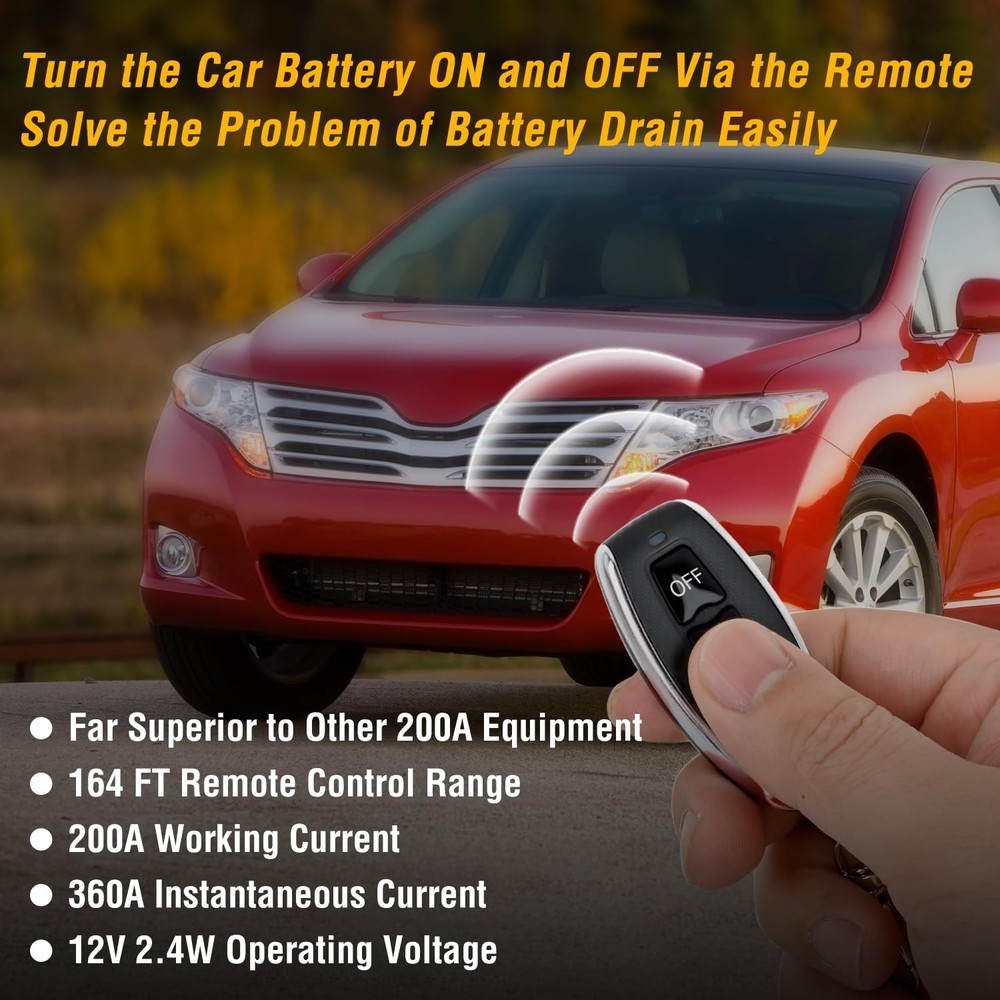 Nilight Remote Battery Disconnect Switch 12V 200A Car Control
