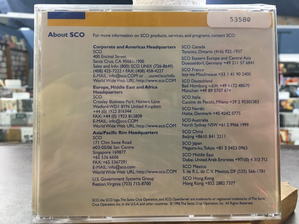 SCO OPEN SYSTEMS SERVER SOFTWARE 200-911-101 UNIX CD-ROM VINATGE