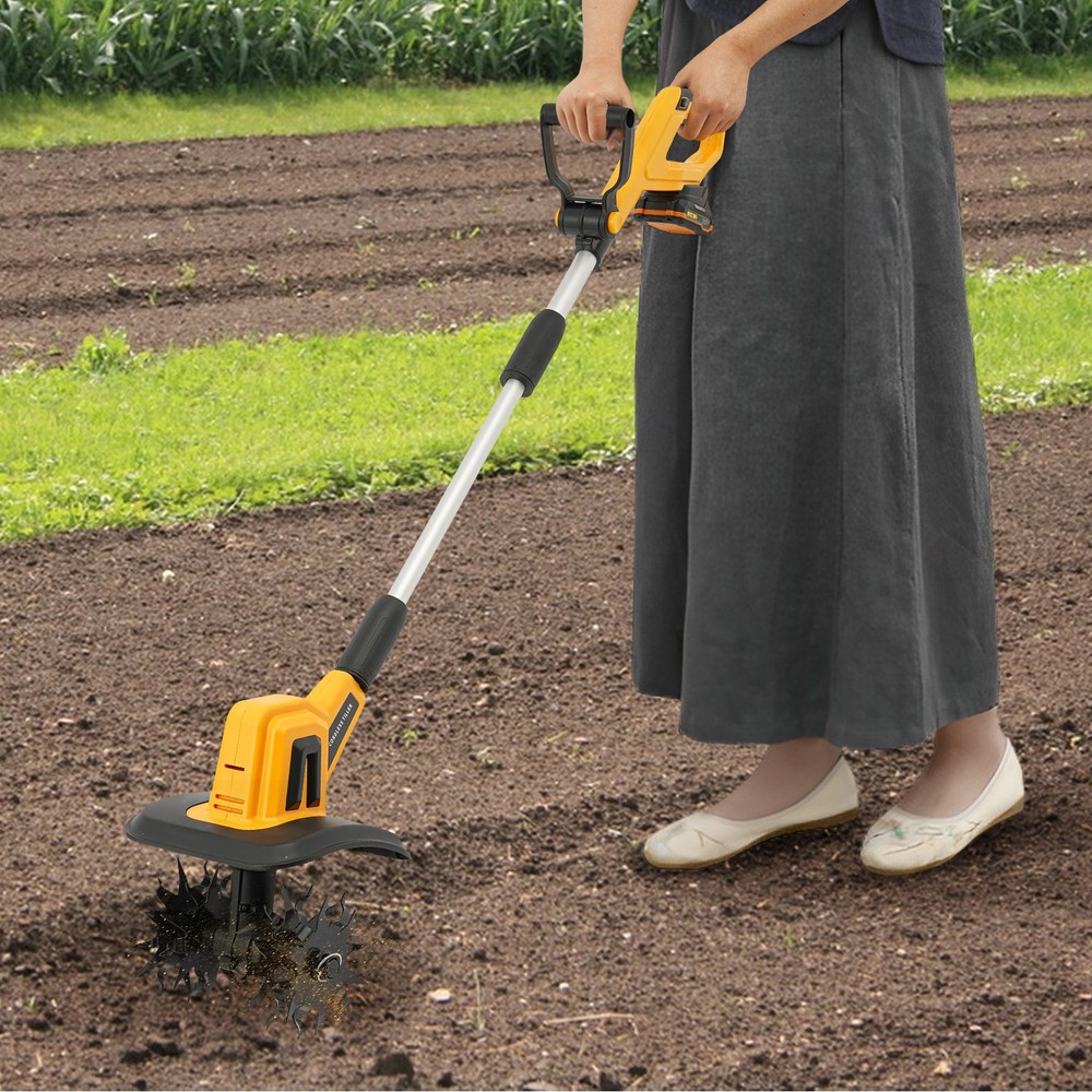 Handheld Cordless Tilling Machine Battery Powered Garden Micro Tiller Machine