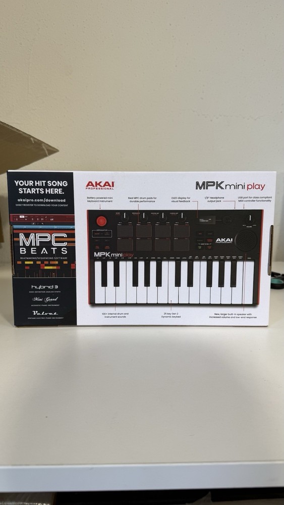 Akai MPK mini play MIDI Keyboard Controller 25 Dynamic Keys USB OLED Speaker