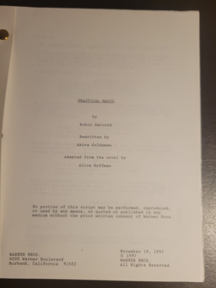 Practical Magic (1997) Script - Robin Swicord & Akiva Goldsman - Nov 19 Revised
