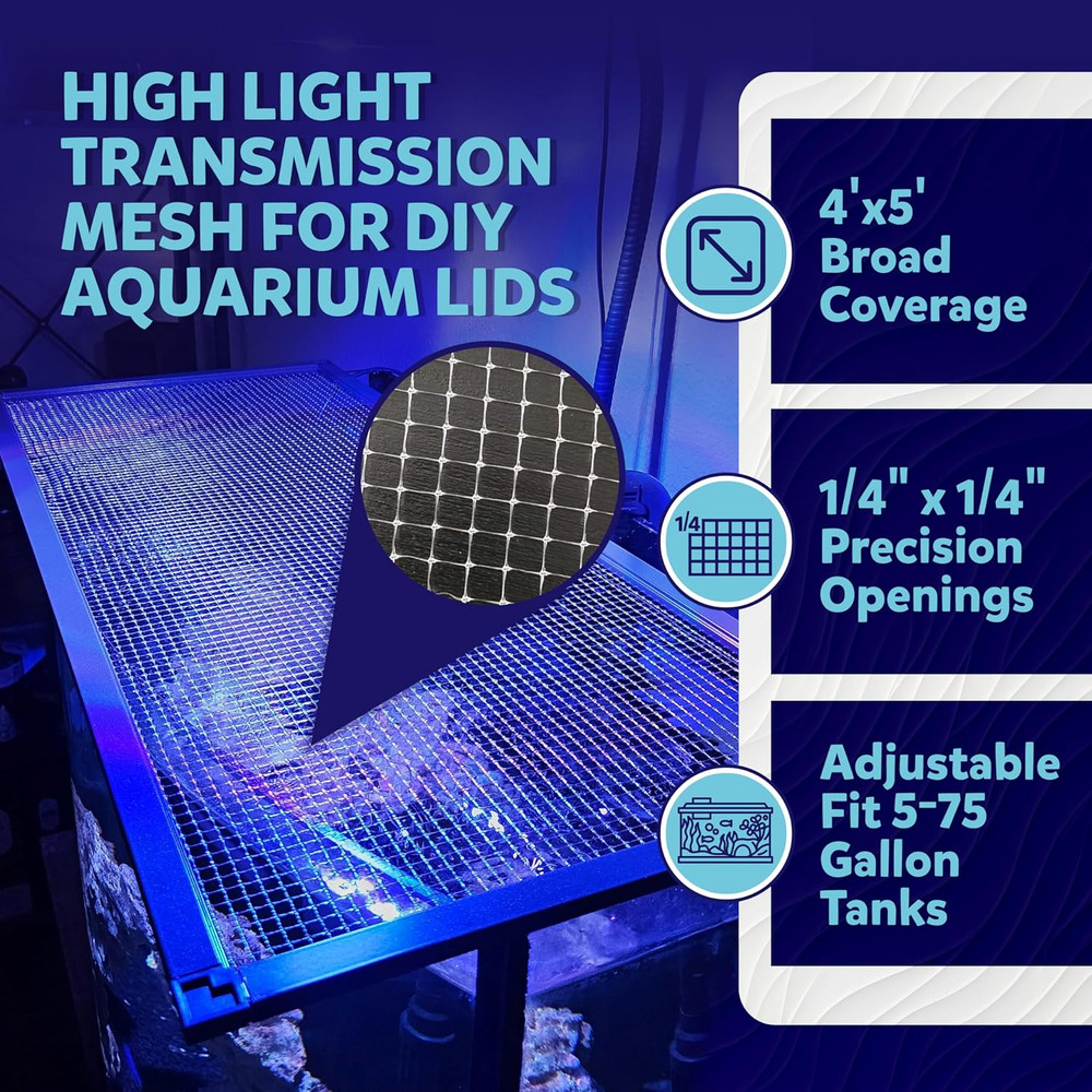 Clear Mesh Netting Material - 4'x5' - Plastic Mesh Screen Netting for Fish Aquar