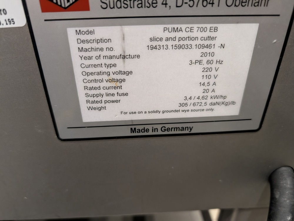 Treif Slicer Puma 700 EB--Freight Available