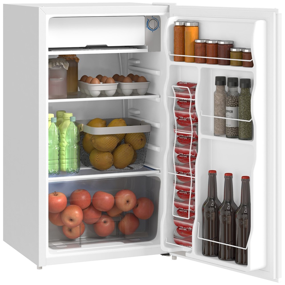 3.2 Cu.Ft Compact Refrigerator with Adjustable Thermostat, White