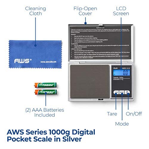 AWS-1KG DIGITAL SCALE-1000 x 0.1G-COLOR SILVER