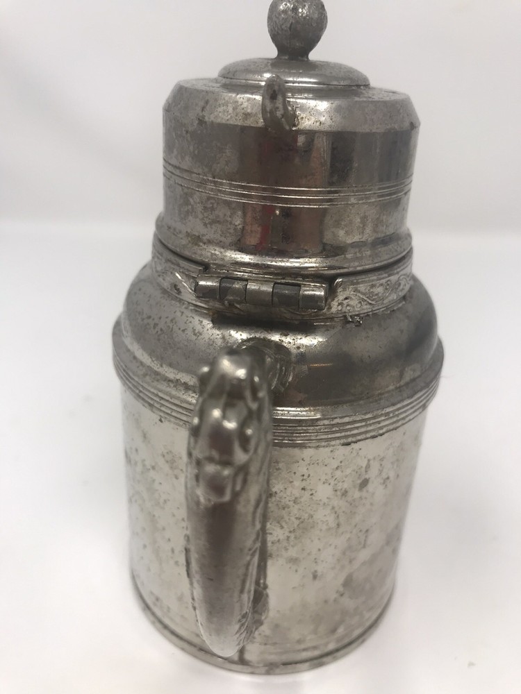 Vintage Silver Plate Creamer? With Attached Lid Flaw