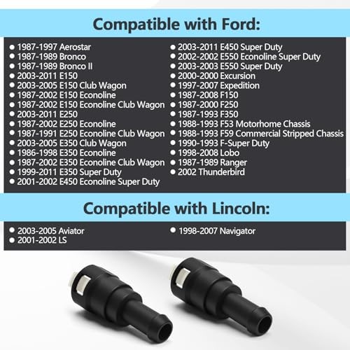 HVAC Heater Hose Connector Compatible with Ford Bronco E150 E250 E350 E450