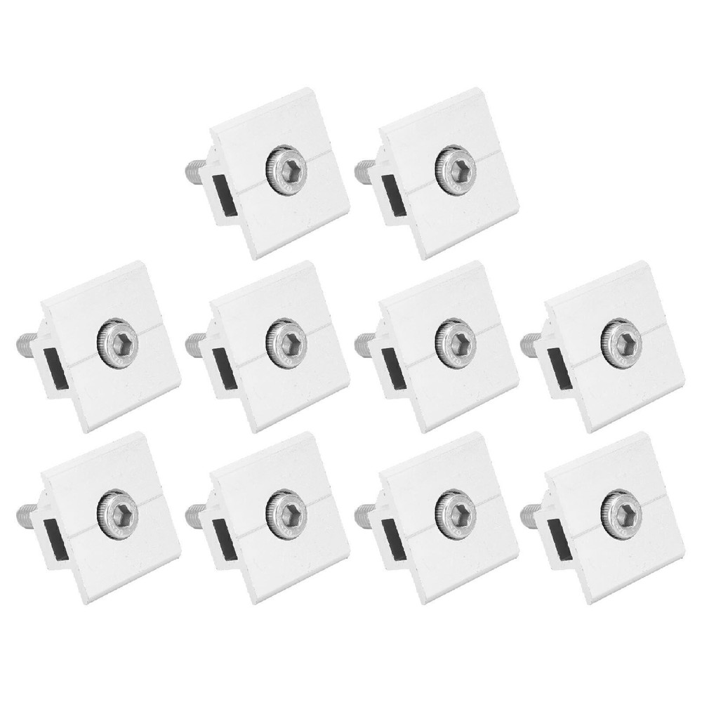 10Pcs Solar Panel Mid Clamps Waterproof Mount Aluminum Bracket Mounting