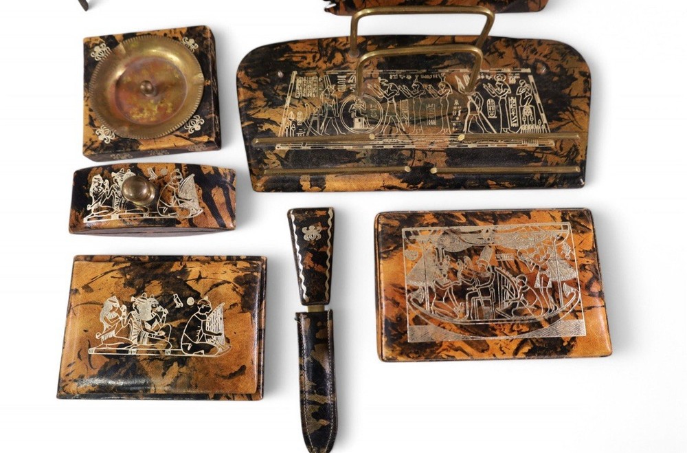 Egyptian Leather Desk Set