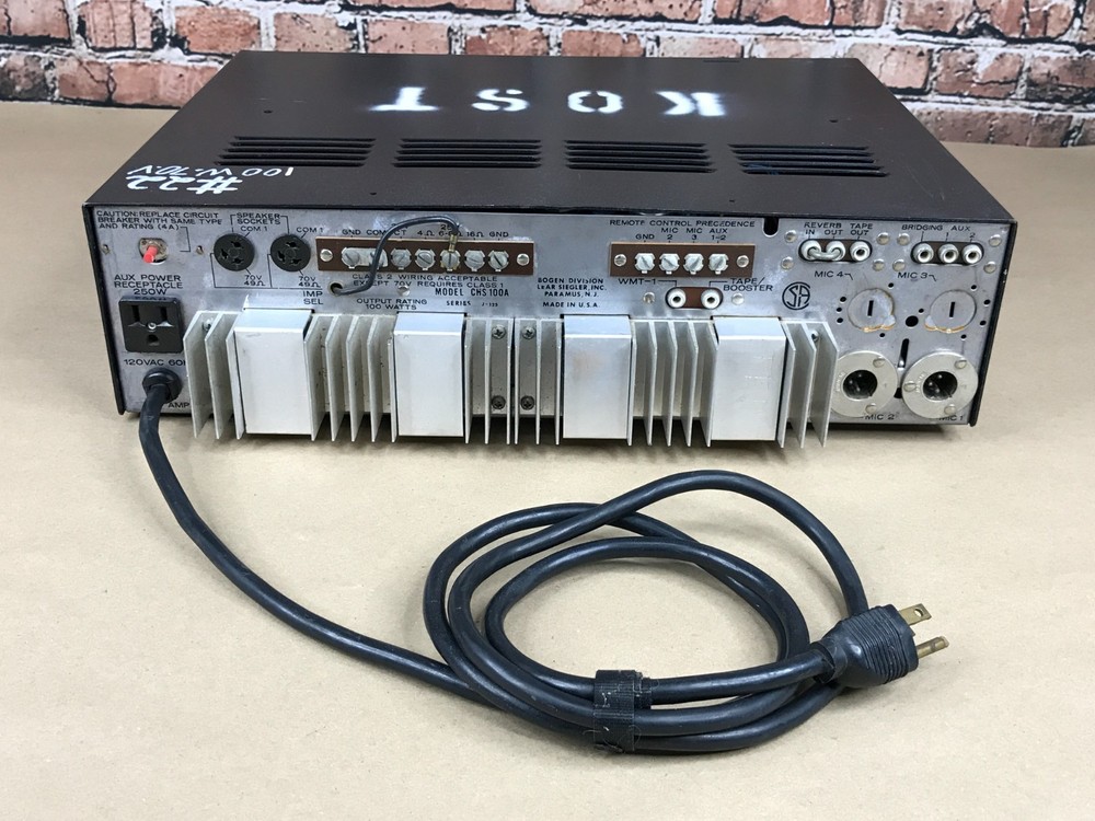Bogen Flex-Pak Model CHS-100A Solid State Amplifier, Untested, AS-IS