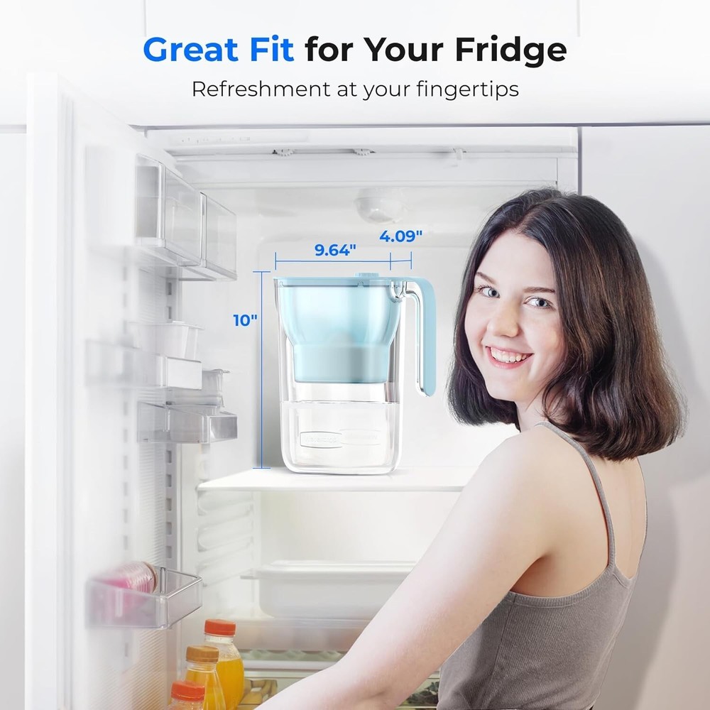 Waterdrop 200-Gallon Long-Life Water Filter Pitcher, NSF Certified,7-Cup, Blue