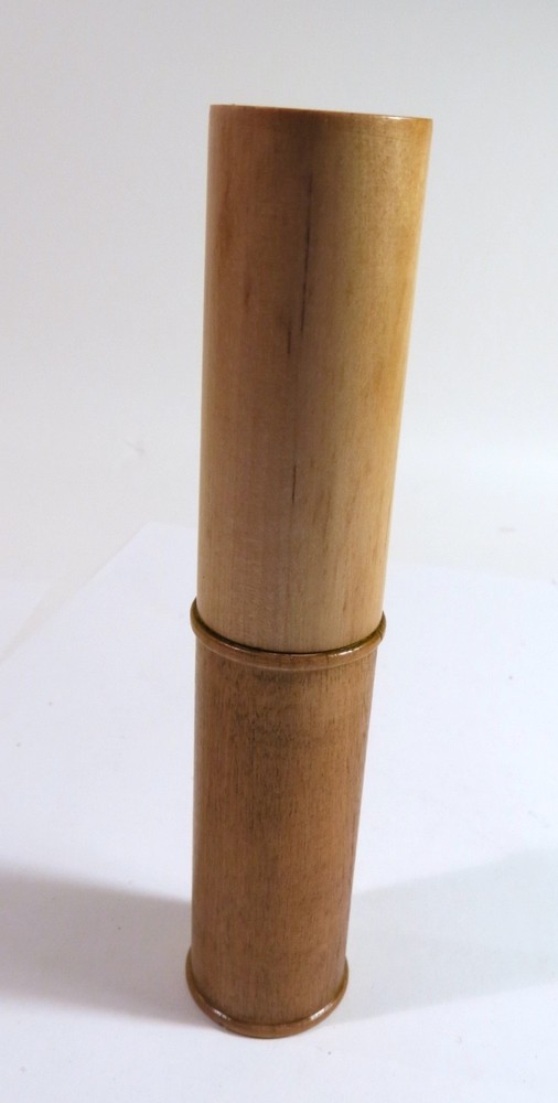 Antique Hydrometer in Turned Solid Maple Two-Part Storage Tube — Refinished