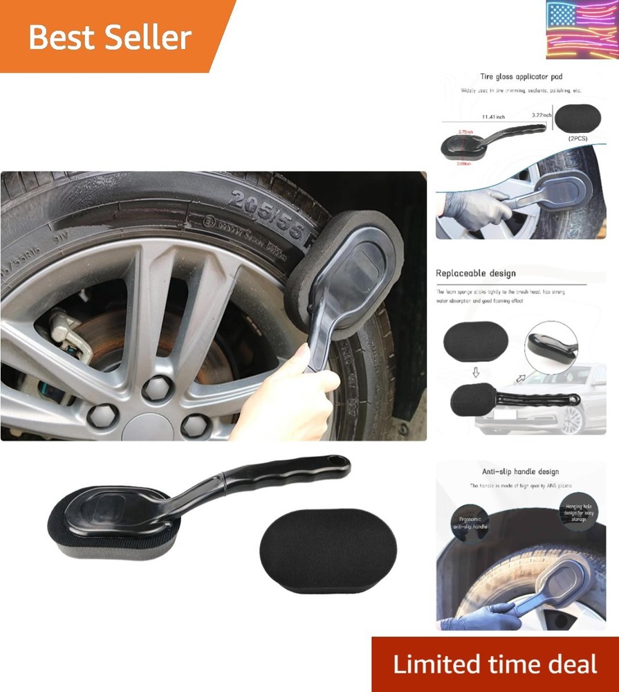High-Density Sponge Tire Dressing Applicator Pad with Long Handle, Multipurpo...