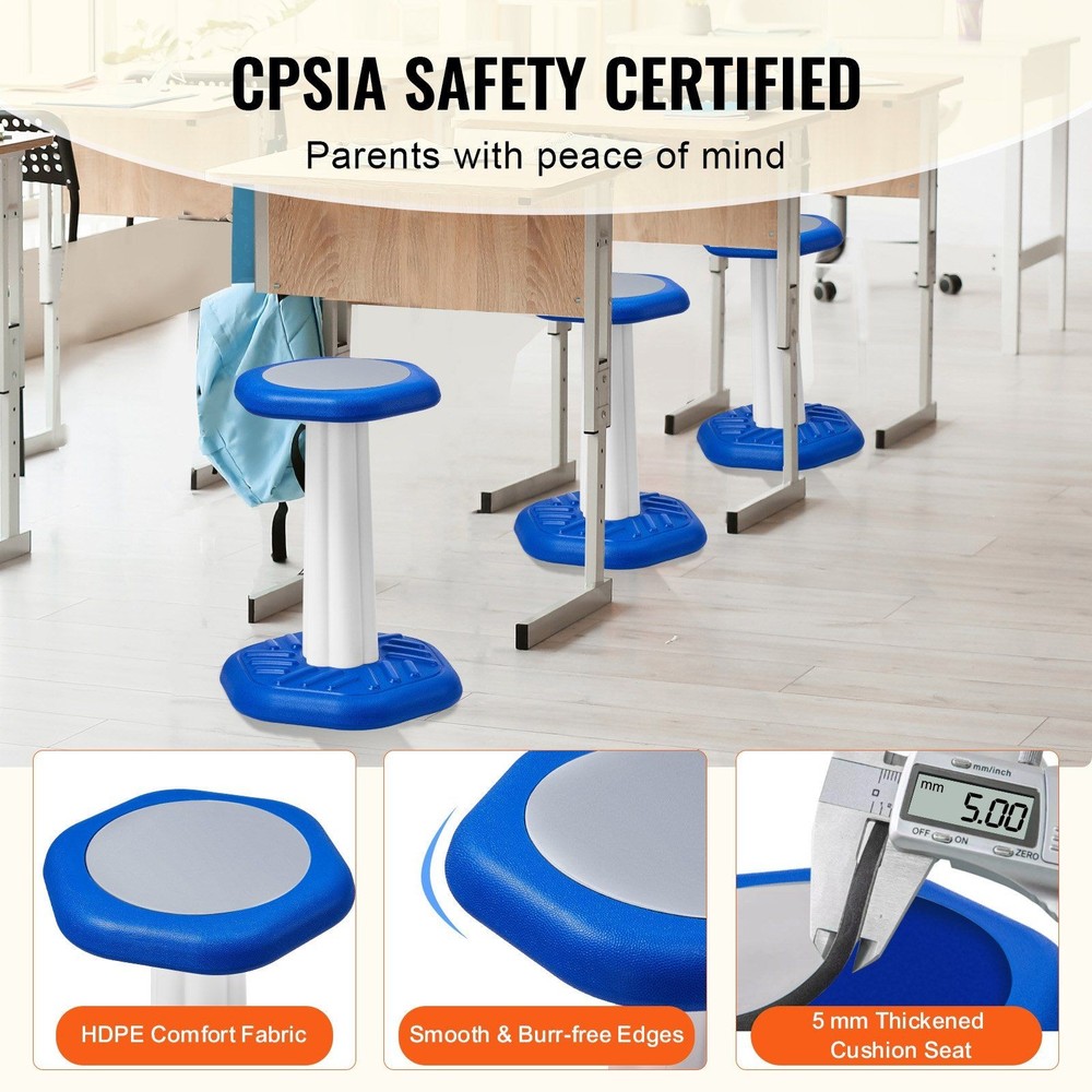 Learning Support Stool 17.7in Smooth Edges 154lb Blue