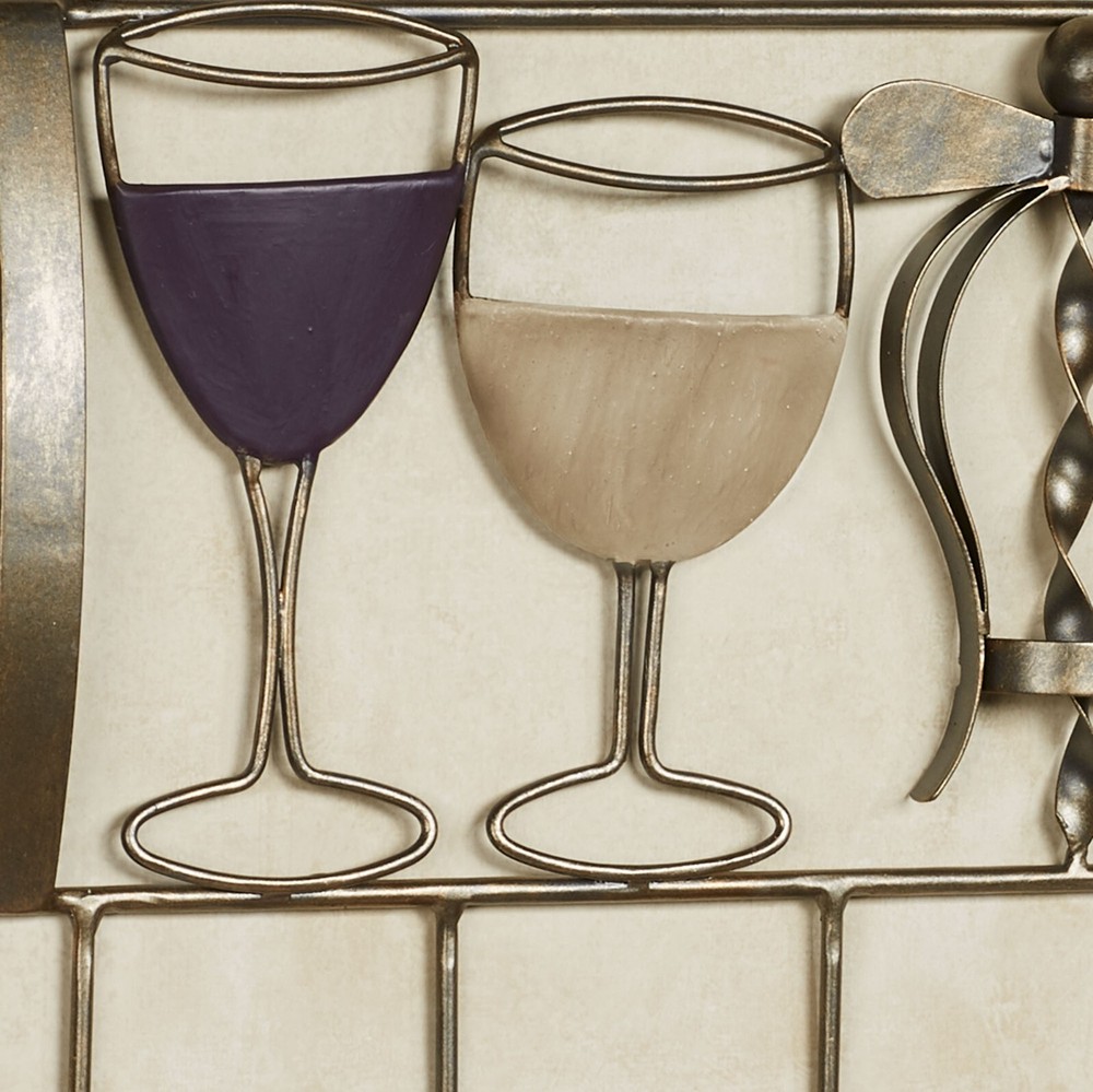 Wine Bottle and Corkscrew Wall Rack Bronze Jacket Hook