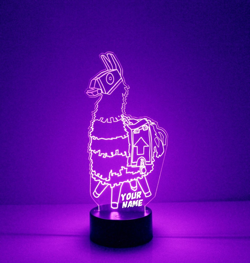 Fortnite Llama LED Night Light, with Remote Control, Engraved Gamers Light