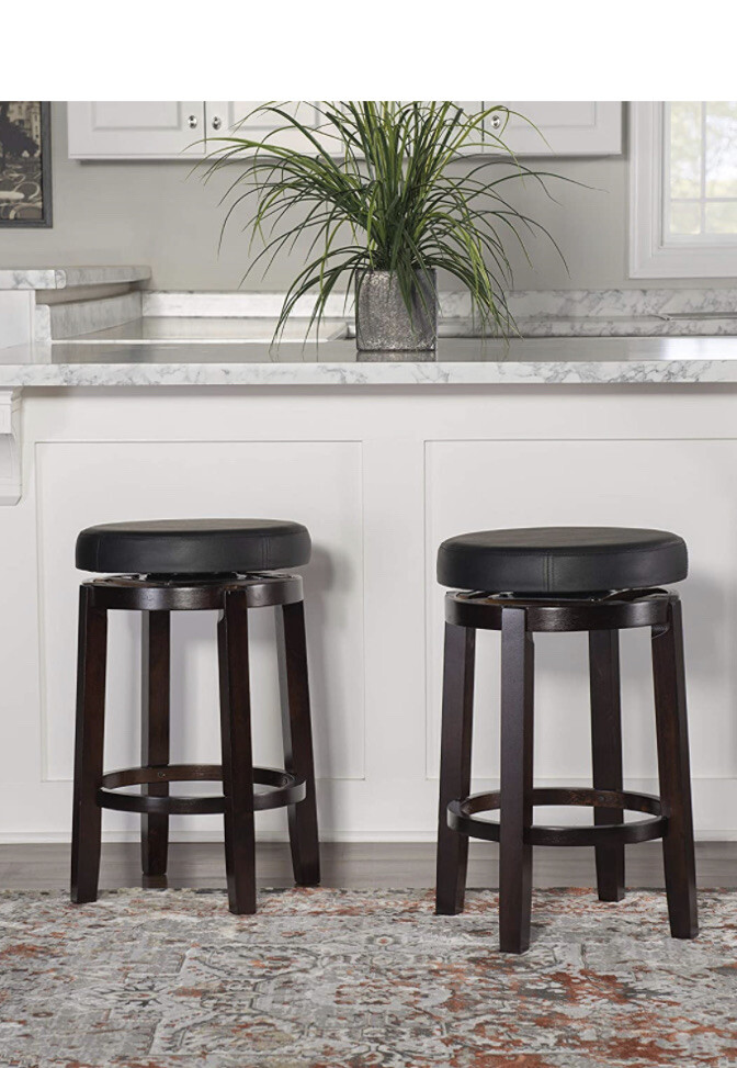 Linon Maya, 24", Black Counter Stool,